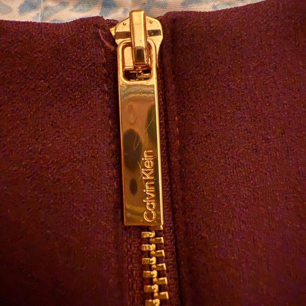 Burgundy Calvin Klein Capped Sleeve Dress - Picture 7 of 7